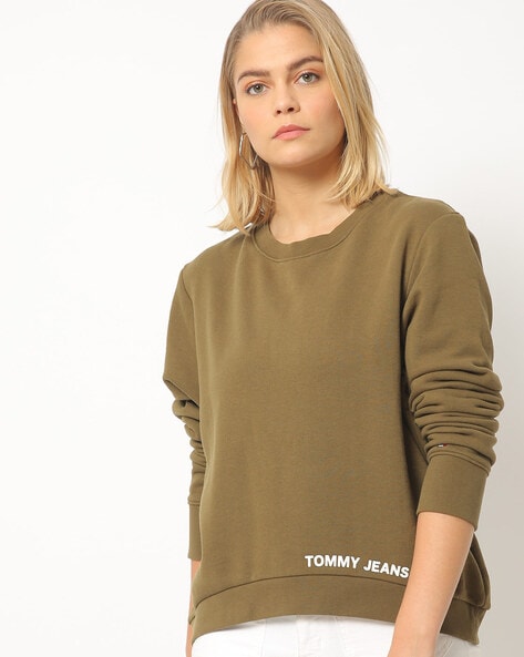 tommy jeans green sweatshirt