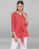 Striped 3/4th Sleeves Wrap Top