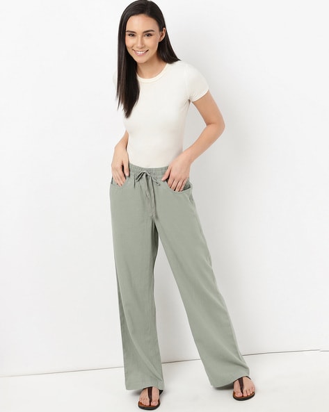 Charcoal Soft Knit Tie Waist Trousers  Women  George at ASDA