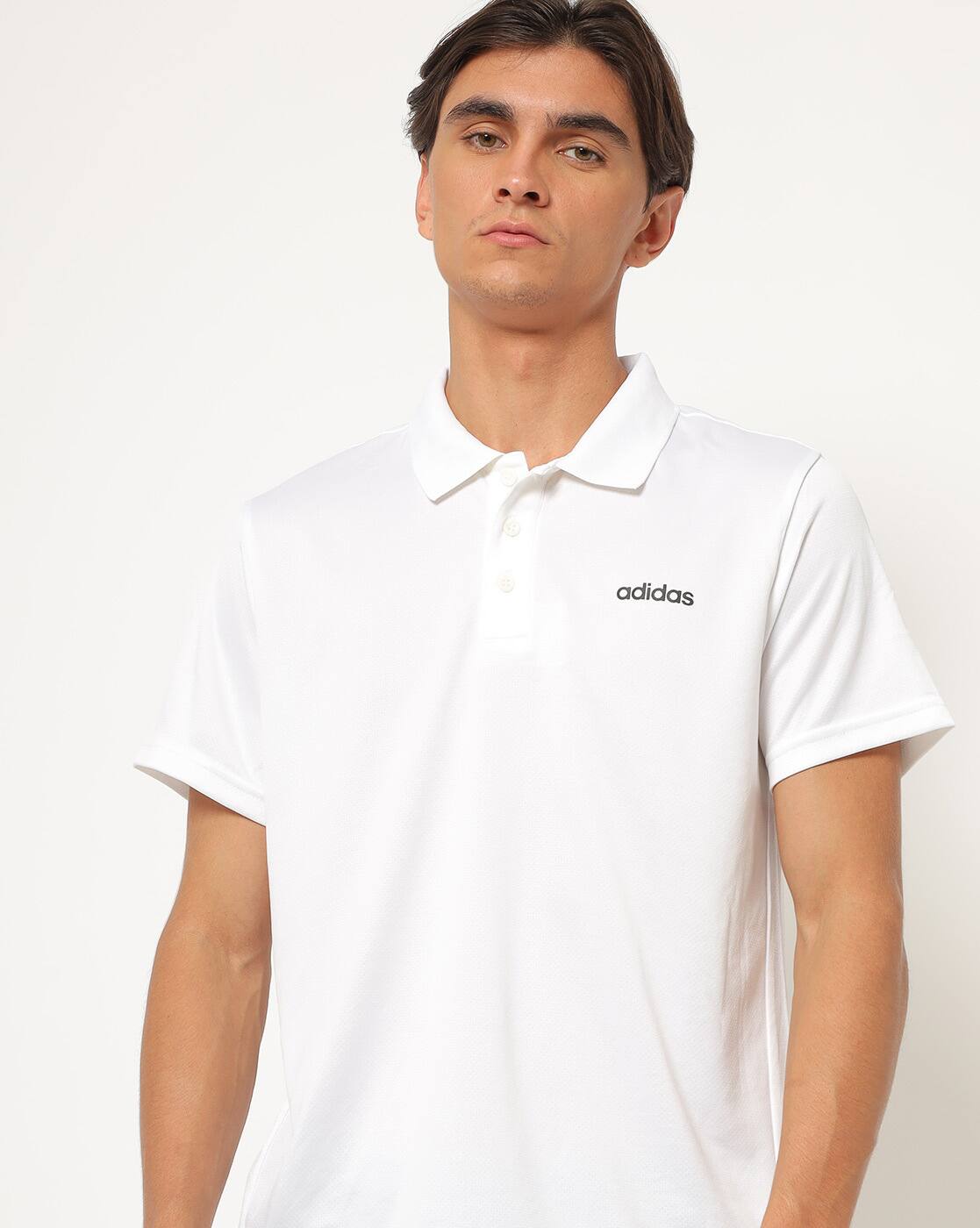 adidas white polo t shirt