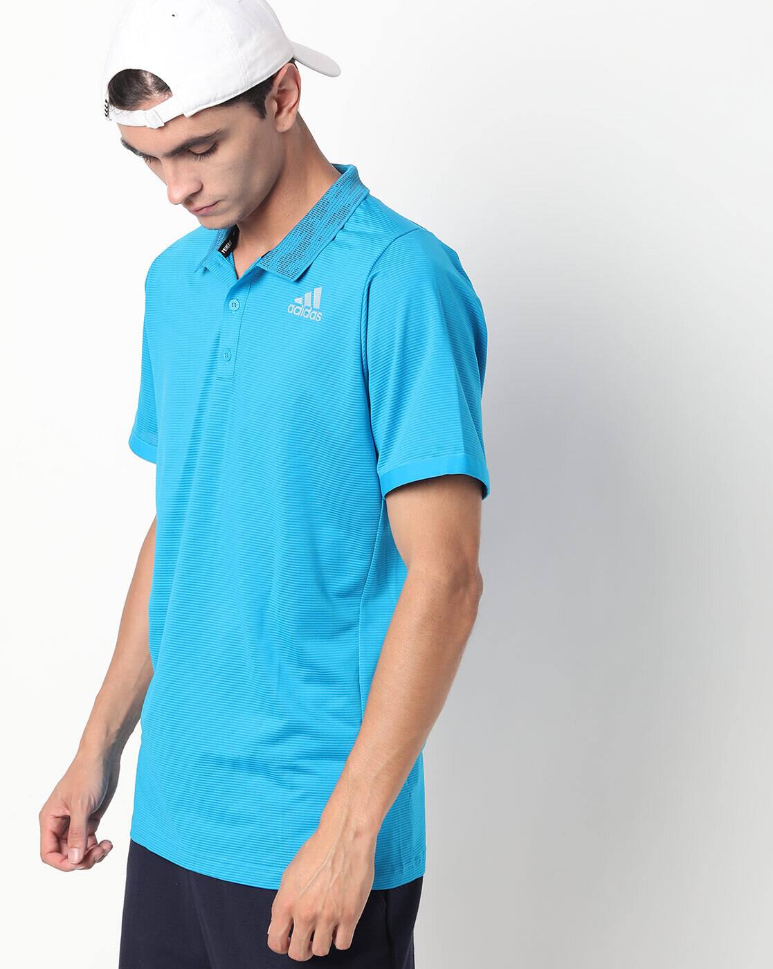 blue adidas polo