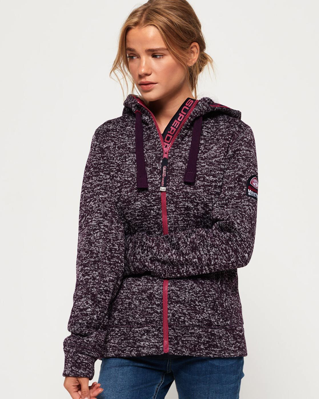 superdry womens storm colour pop zip hoodie