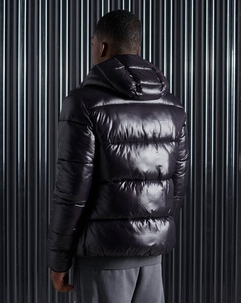 Chen Peng Black Down Glossy Puffer Jacket Chen Peng