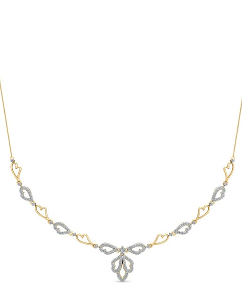 9ct Yellow Gold Diamond Heart Pendant Necklace