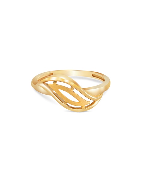Modern Dual Leaf Gold Finger Ring