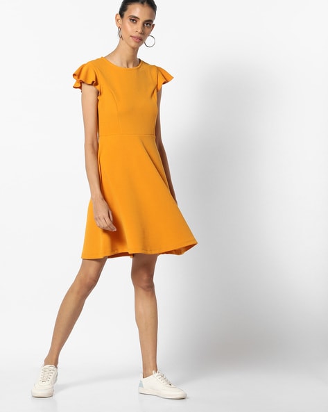A-line Dress with Cap Sleeves