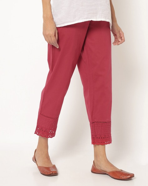 BIBA Slim Fit Women Red Trousers  Buy BIBA Slim Fit Women Red Trousers  Online at Best Prices in India  Shopsyin