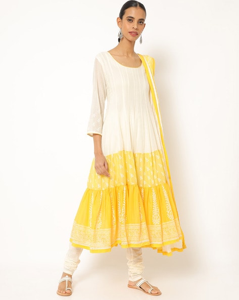 ajio yellow kurta set