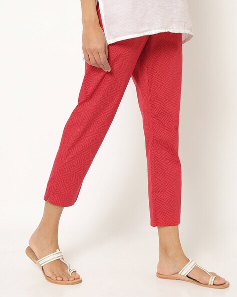 Printed Mid-Rise Ankle-Length Pants Price in India