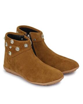 ankle length flat boots