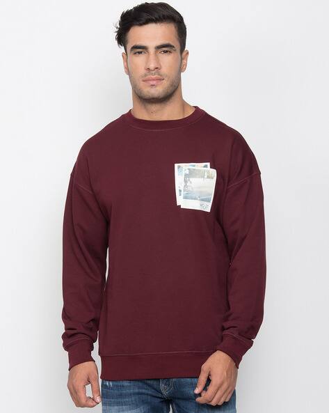 dark red sweatshirt