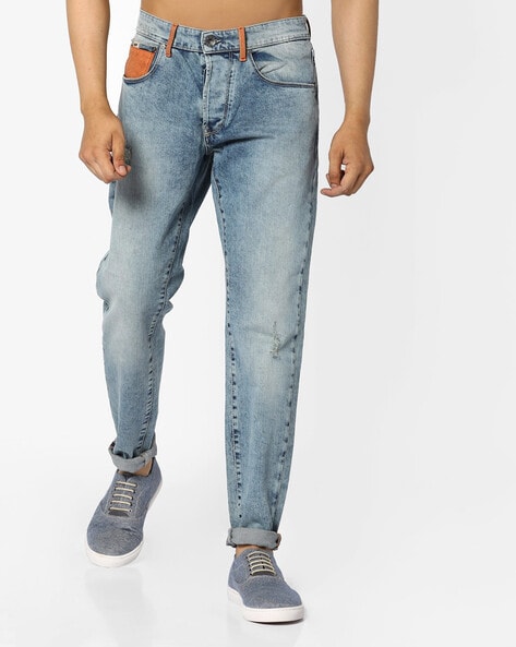 Gas Low-Rise Distressed Jeans