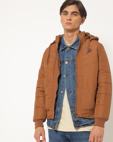 fort collins zip front high neck bomber jacket