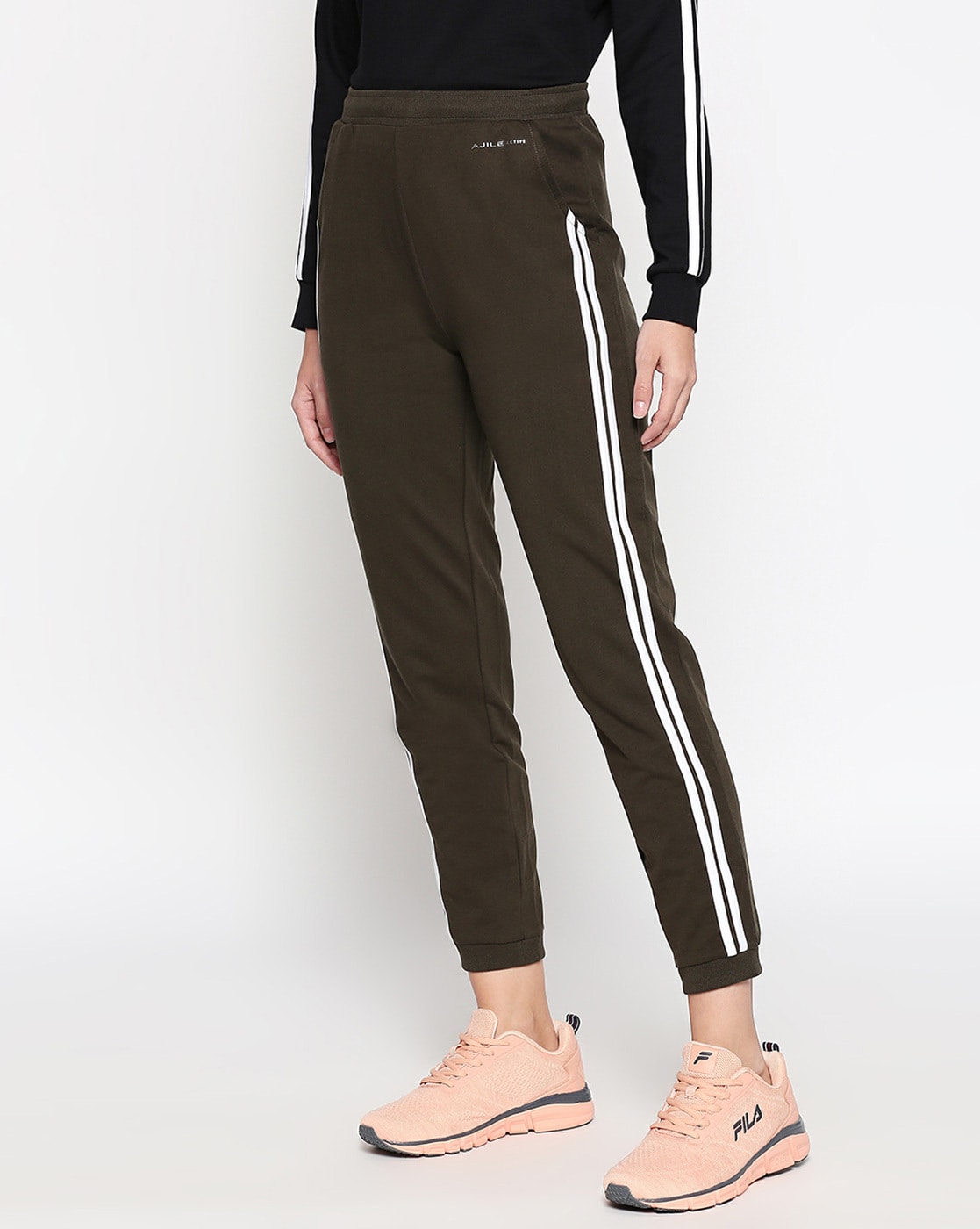 Black Cut & Sew Full Length Active Wear Men Slim Fit Track Pants - Selling  Fast at Pantaloons.com