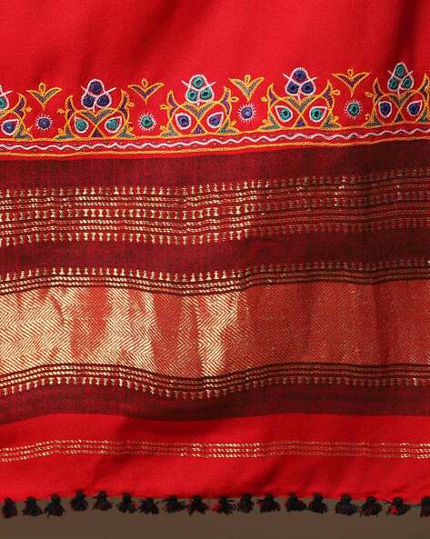 Pure Wool with Tussar Silk Kutch Shawl - Kutchculture