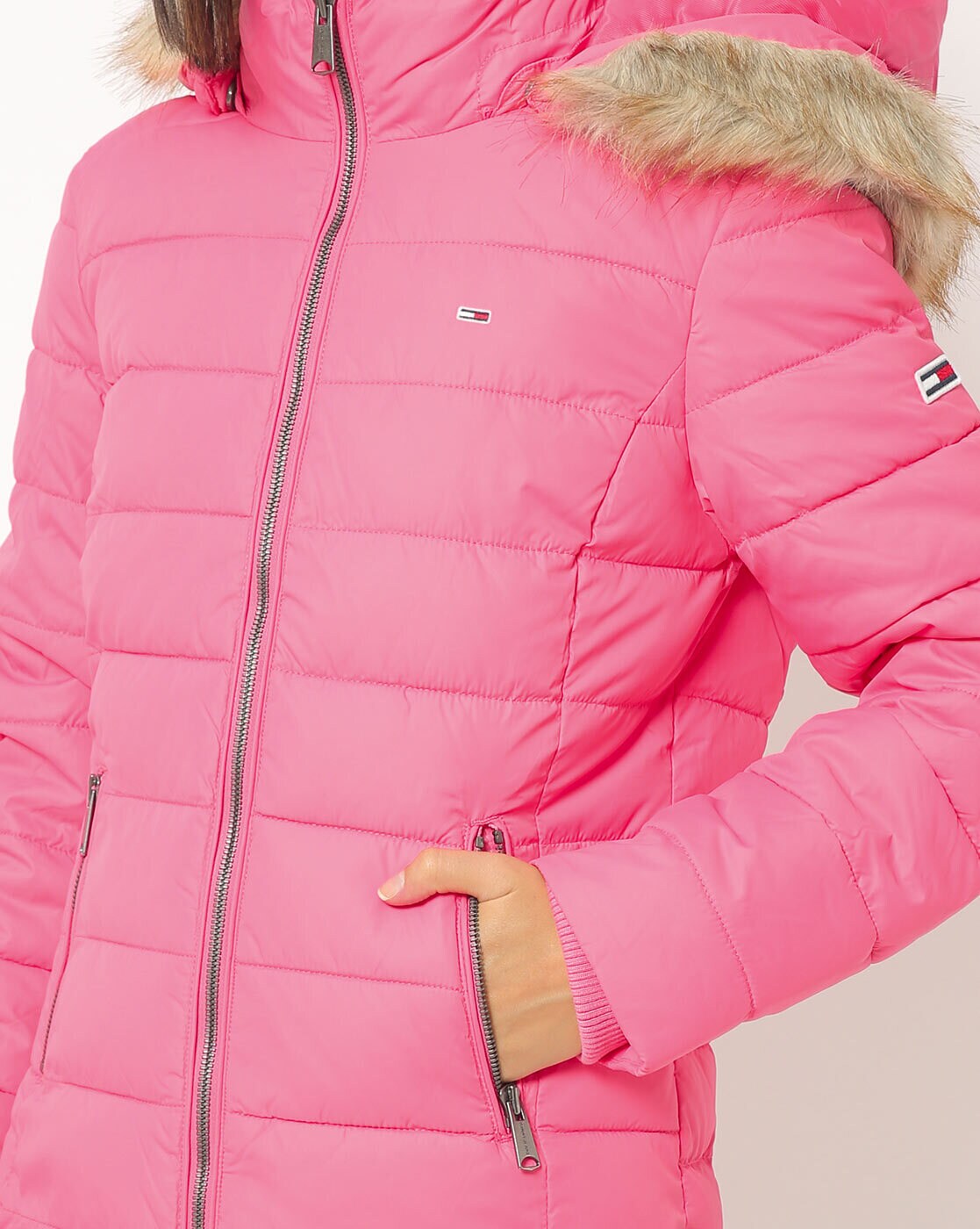 tommy hilfiger pink down jacket