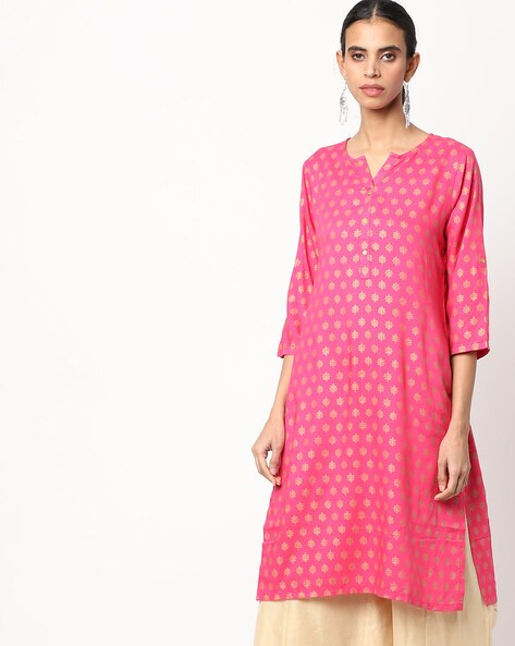 Textured Straight Kurta
