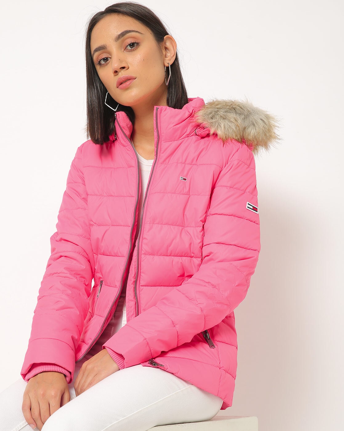 Womens pink tommy hilfiger 2024 coat