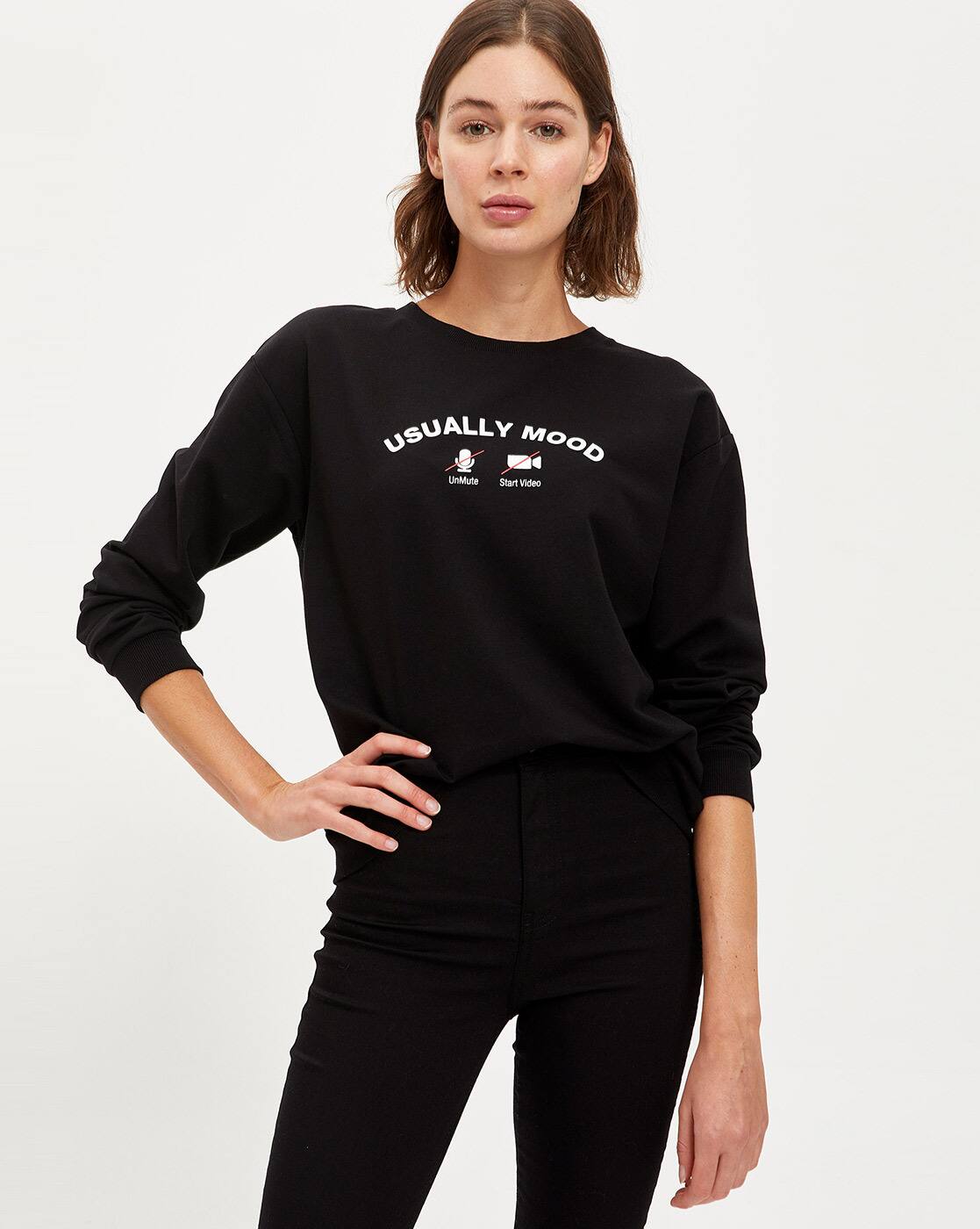 defacto basic sweatshirt