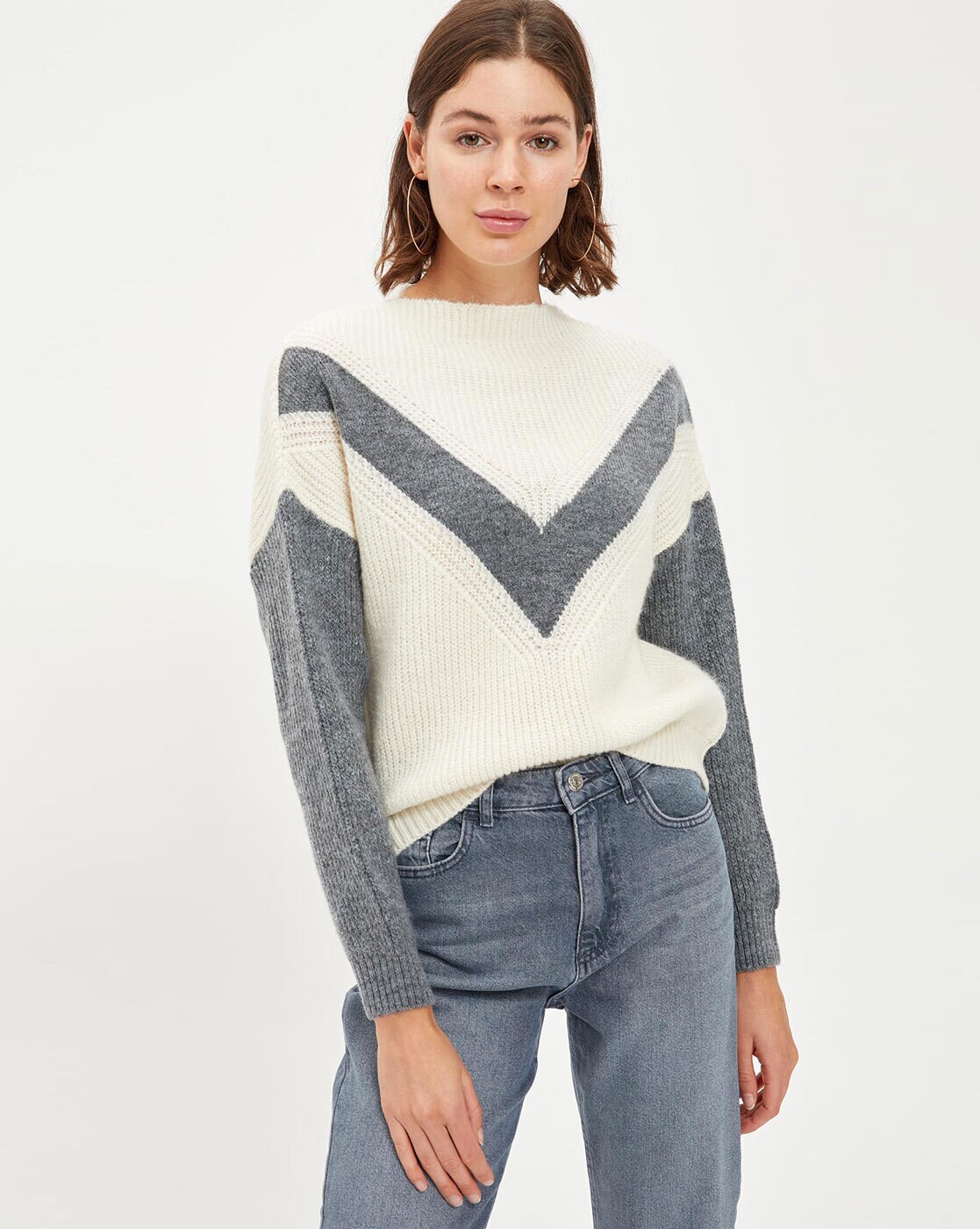 Women Turtleneck Fair-Isle Knit Sweater