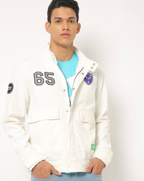 Textured Jacket with Concealed Zip Placket