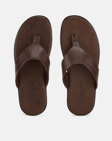 polo leather flip flops
