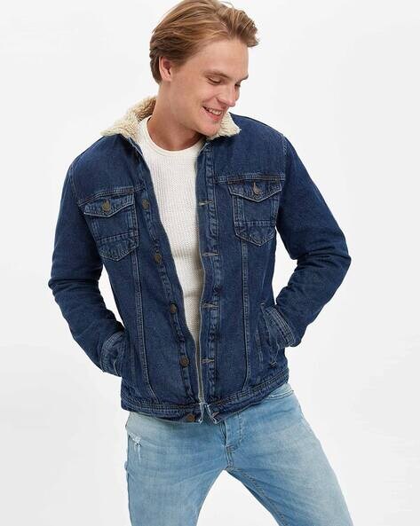 Men's Faux Fur Lined Suede Aviator Jacket | Boohoo UK