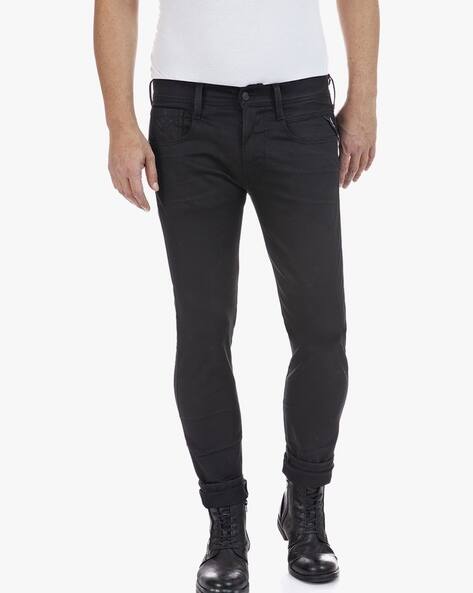 ANBASS Slim Fit Hyperflex Re-Used Dark Wash Jeans