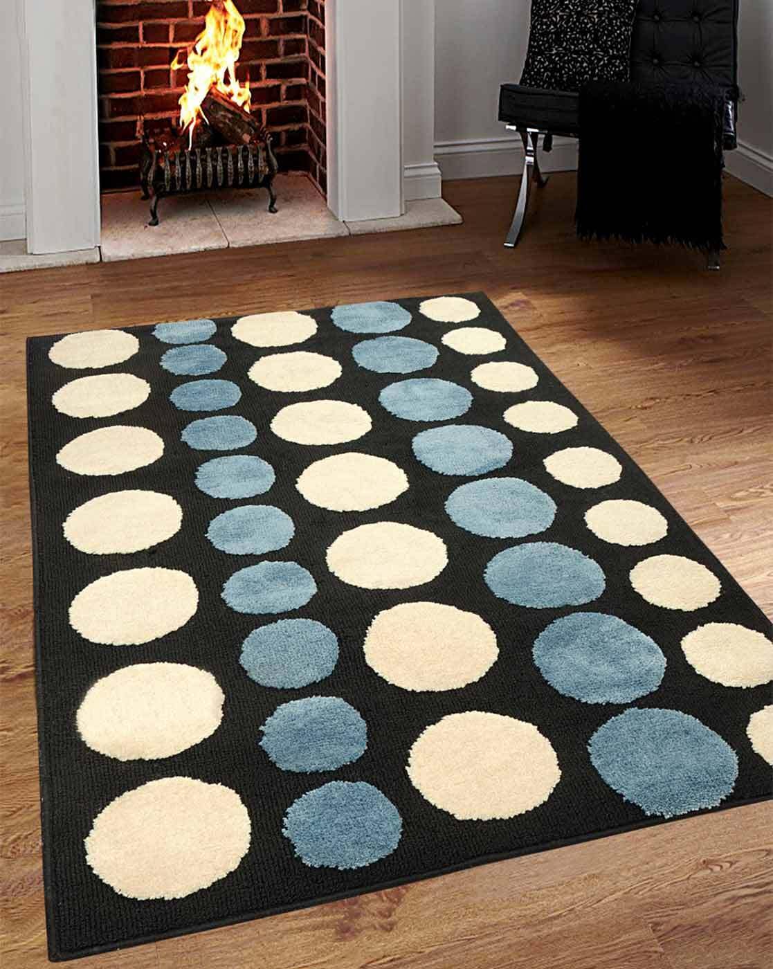 Turquoise Cream Rugs Carpets, Turquoise Geometric Rug