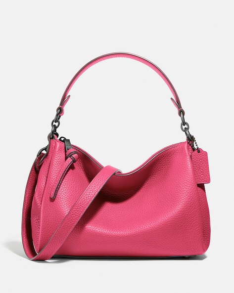 Buy the Coach Leather Poppy Small Handbag Hot Pink