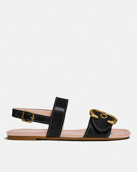 Buy Coach Slingback Sandals with Signature Branding Black Color