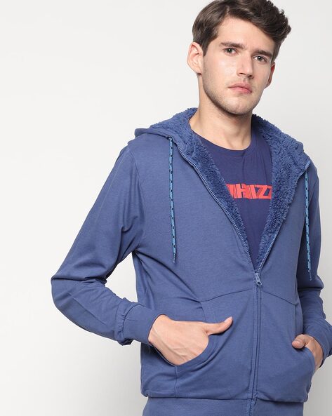 Men's Blue Zip Up Hoodies