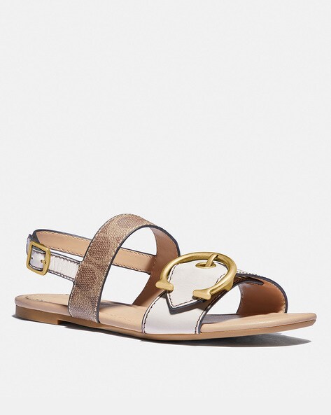 Buy Coach Slingback Sandals with Signature Branding Brown Color