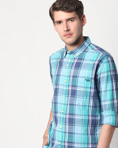 Sea Green Shirts for Men by AERO JEANS 