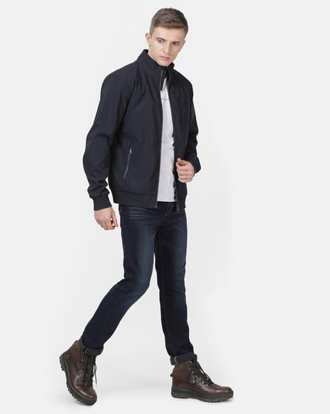 mens navy jacket with collar