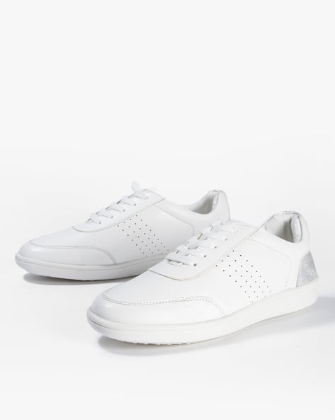 Buy White \u0026 Light Silver Casual Shoes 