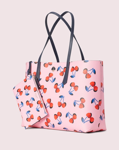 Buy KATE SPADE Molly Cherries Leather Tote Bag | Pink Color Women | AJIO  LUXE