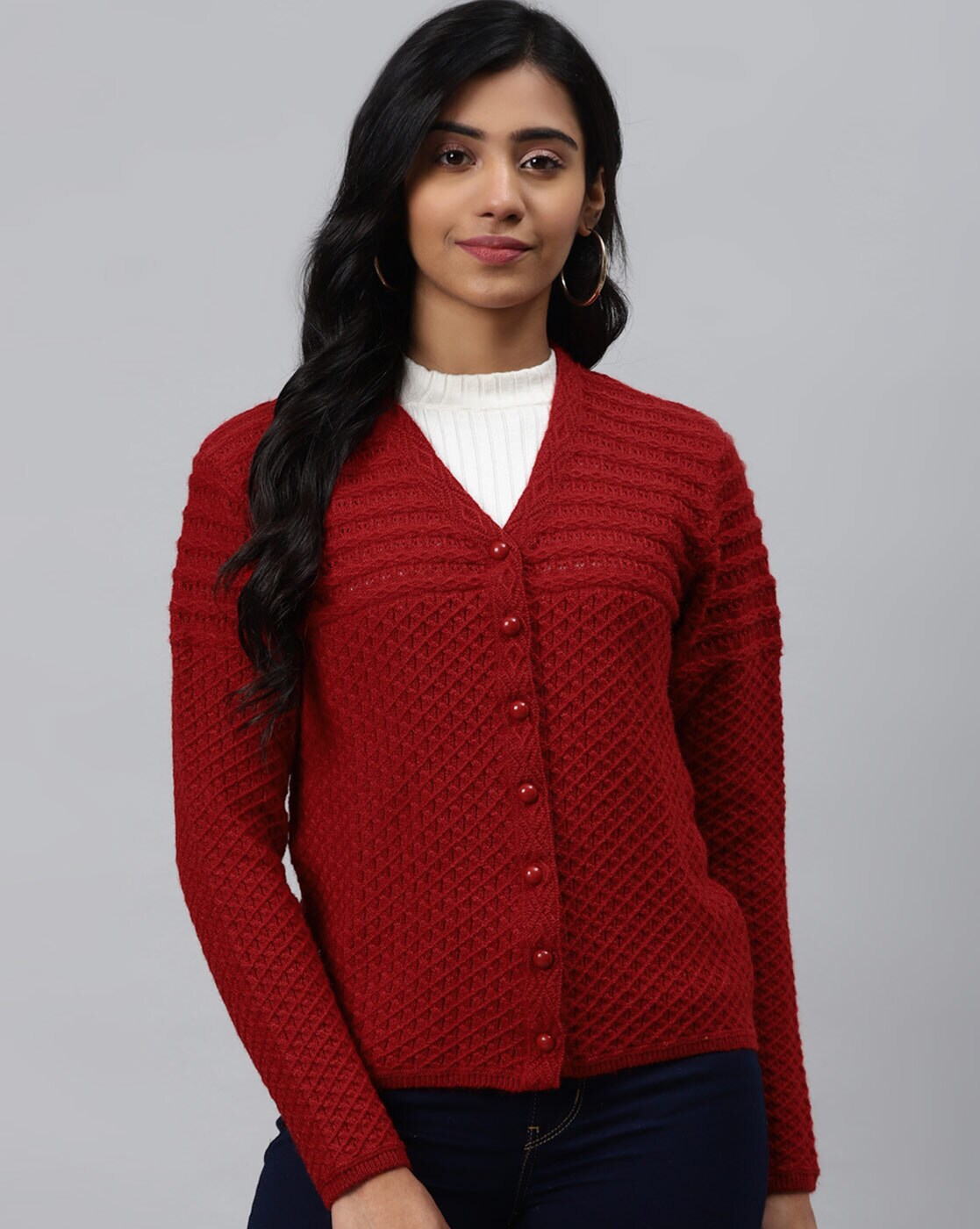 buy red cardigan