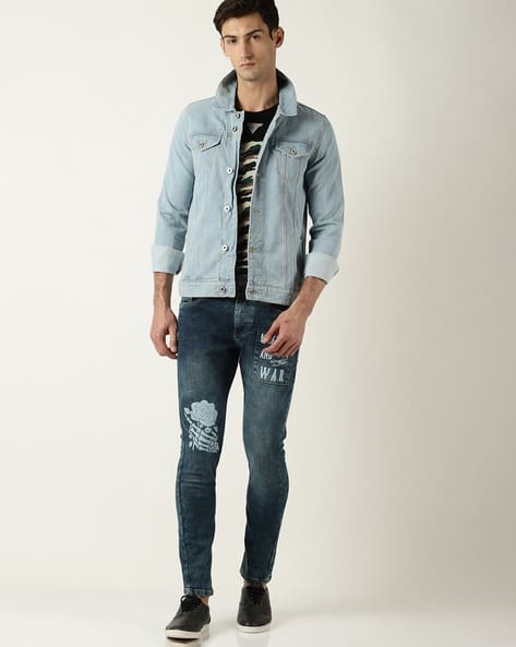 Bortex Pepe Jeans Blue Jean Jacket Near Me Panelled Denim