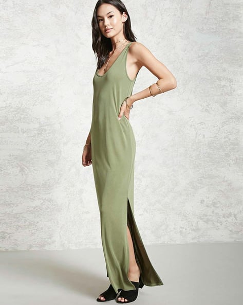 forever 21 green maxi dress