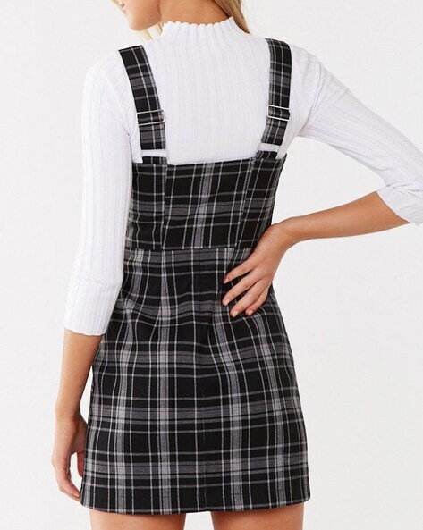 Plaid dungaree outlet dress