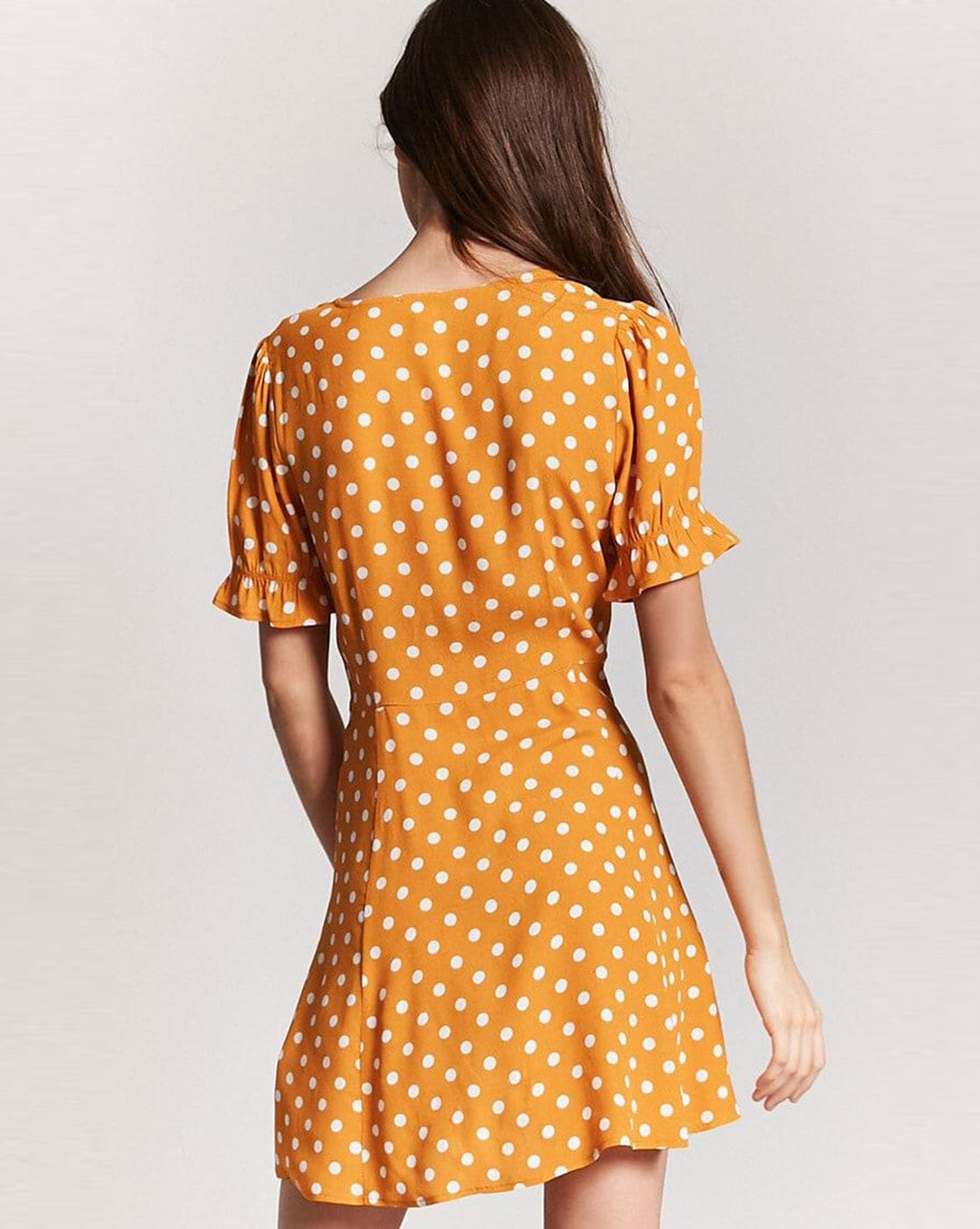 Dark Orange Swiss Dot Dress – StyleAlum