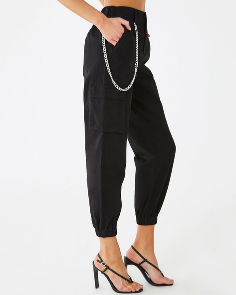 Keychain cargo trousers  Black  Ladies  HM IN