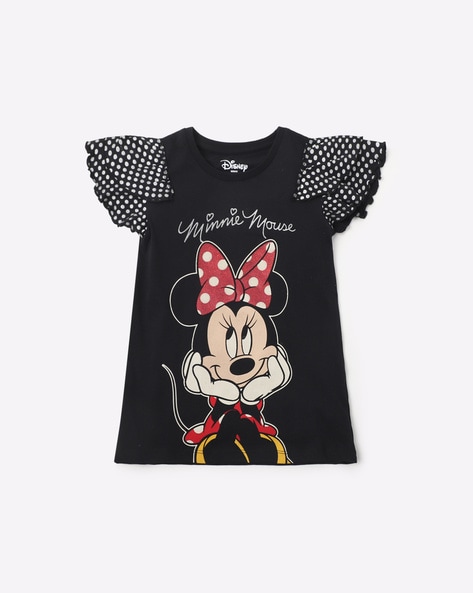 Disney Minnie Mouse Print Crew-Neck T-shirt