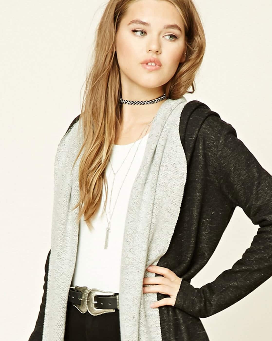 forever 21 hooded cardigan