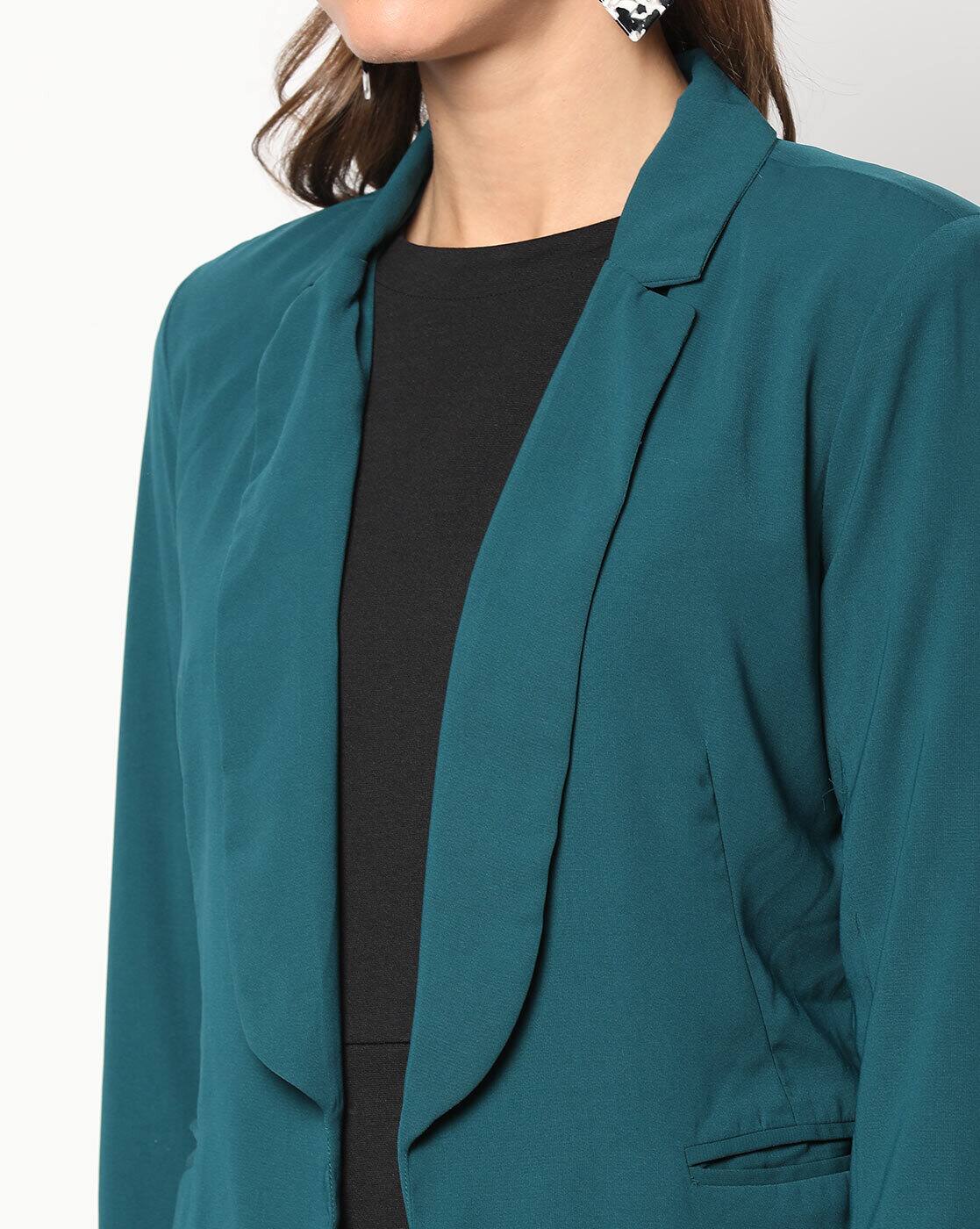 teal green blazer