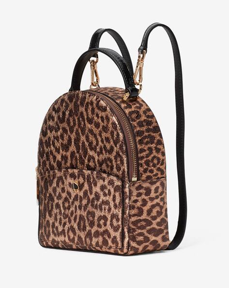 Buy KATE SPADE Amelia Metallic Leopard Mini Convertible Backpack | Brown  Color Women | AJIO LUXE