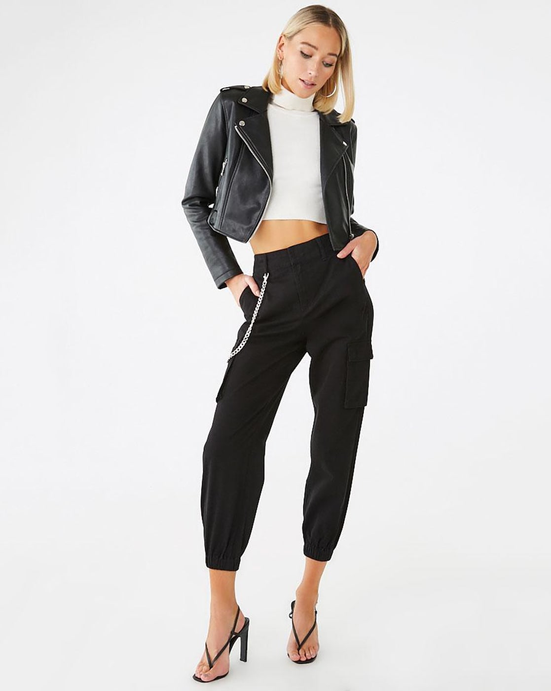 Tall Cord Utility Cargo Trousers With Chain | boohoo