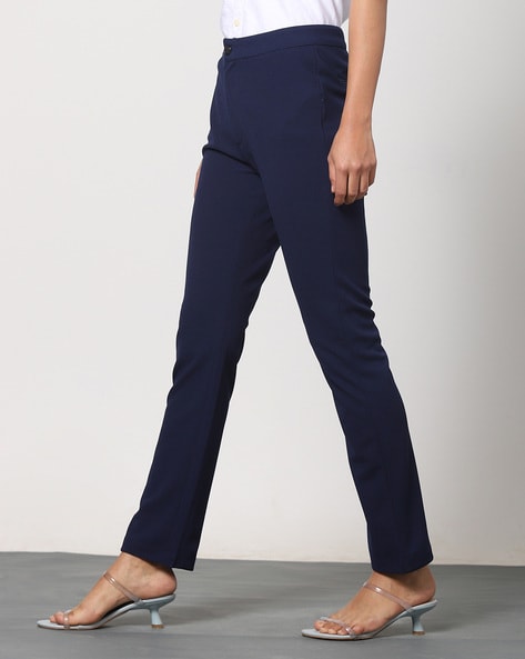 Buy Navy Blue Trousers & Pants for Women by Outryt Online