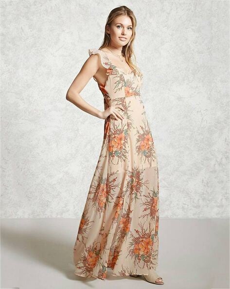 Floral print maxi dress clearance forever 21